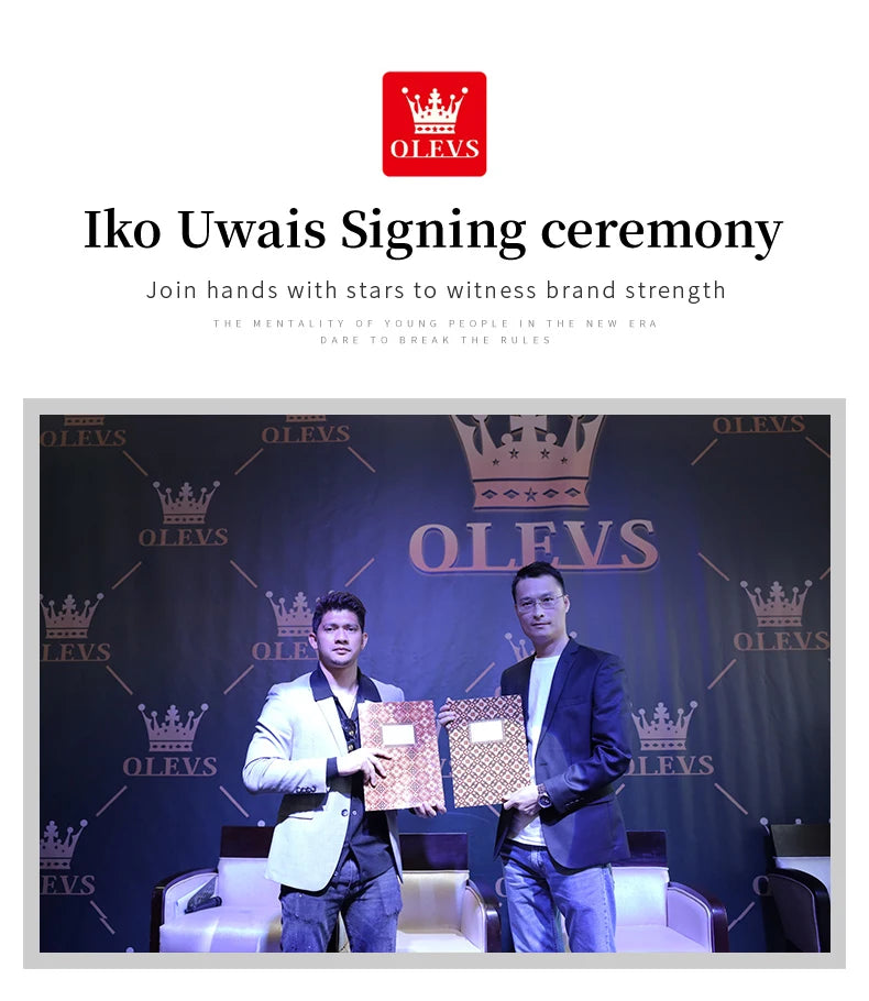 OLEVS Top Luxury Brand Men's Watches Moon Phase Chronograph Quartz Watch for Man Gold Stainless Steel Luminous Original Watch