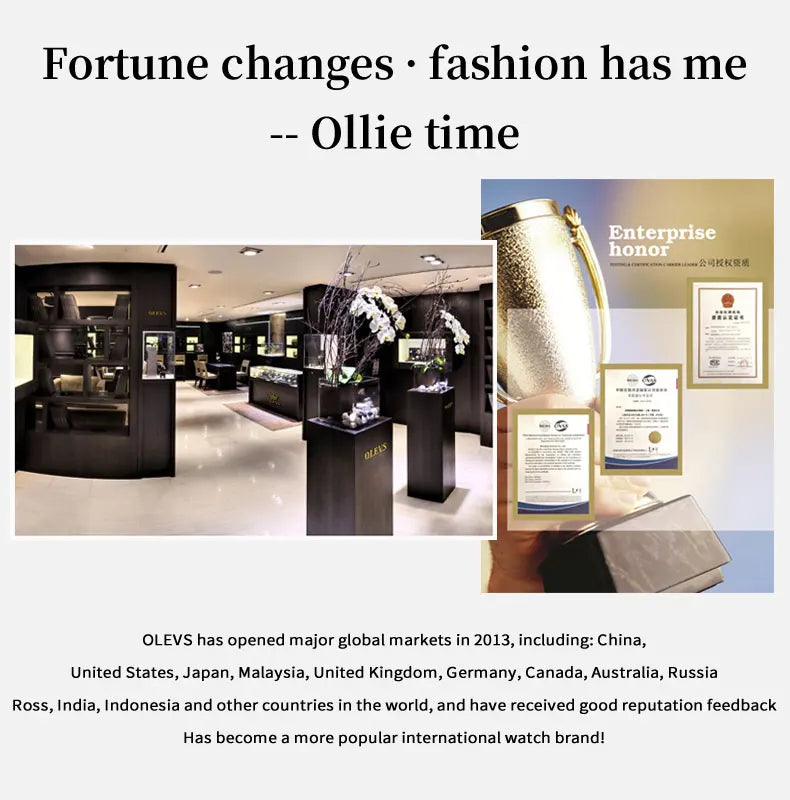 OLEVS Top Luxury Brand Men's Watches Moon Phase Chronograph Quartz Watch for Man Gold Stainless Steel Luminous Original Watch